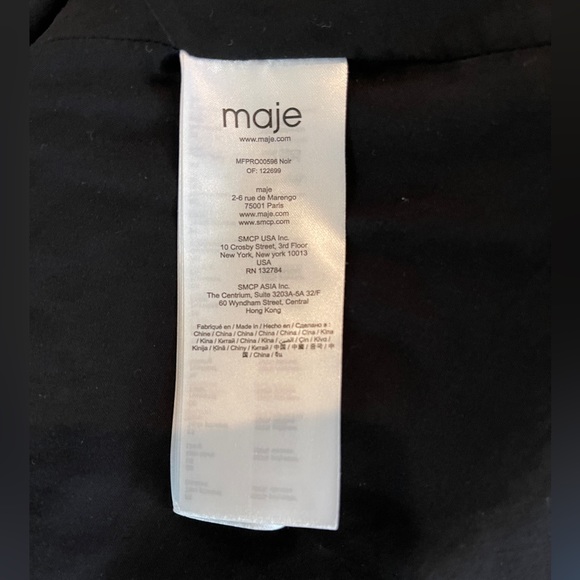 Maje Pleated Rockito Allover Polka Dot Print Black and White Shift Dress. Size 2 - Picture 11 of 14